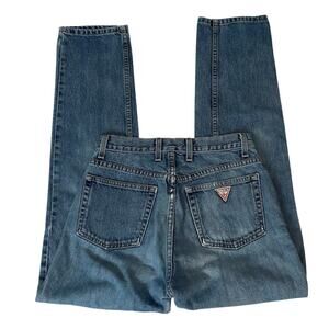 Guess Sz 27 050 Vintage Y2K 90s High Rise Straight Leg Medium Wash Denim Jeans
